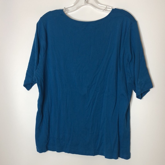 Jones New York Sport Womans Blue Button Down Front Top 2X PLUS SIZE - Picture 6 of 6